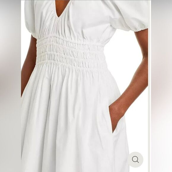 NWT 400.00 FAITHFUL THE BRAND TEATRO  SILK BLEND WHITE MAXI DRESS US 12 - Picture 3 of 6